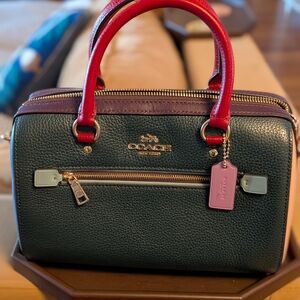 Coach Satchel with Red and Green Accents